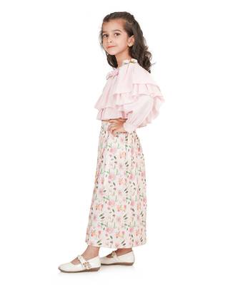 Baby pink long skirt set 2