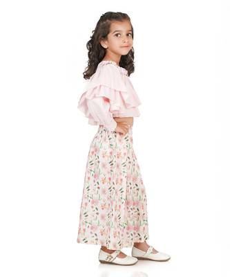 Baby pink long skirt set 3