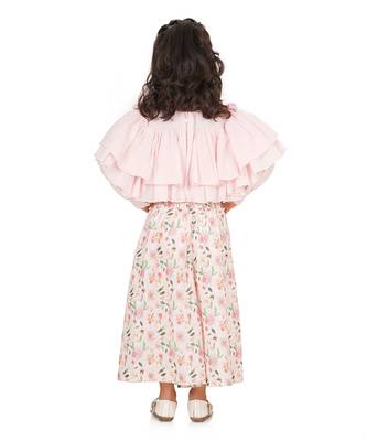 Baby pink long skirt set 4