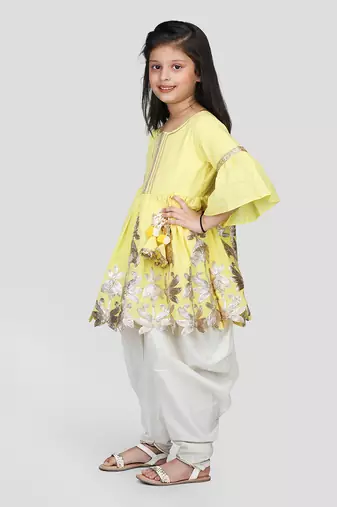 Light yellow dhoti set