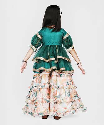 Emerald green lehenga set 3