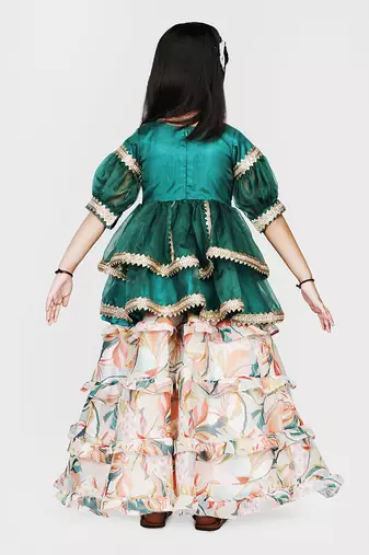 Emerald green lehenga set