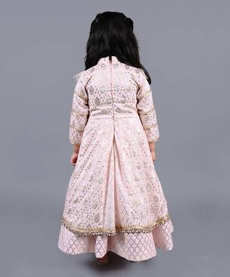 Pink foil printed anarkali gown 4