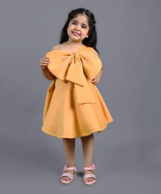 Orange one shoulder frock 1