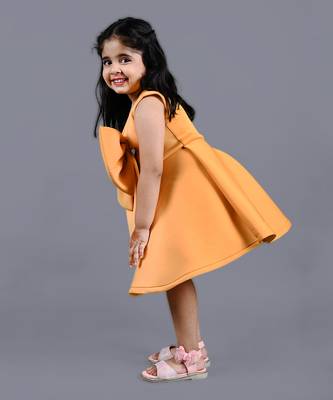 Orange one shoulder frock 2