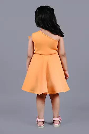 Orange one shoulder frock
