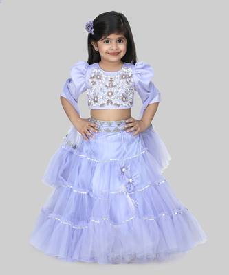 Blue embroidered lehenga set 1