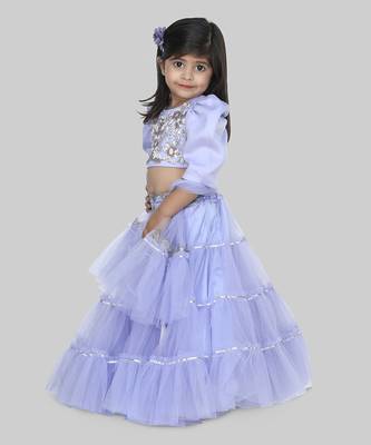 Blue embroidered lehenga set 2