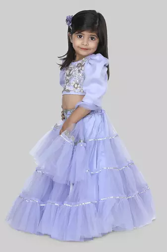Blue embroidered lehenga set