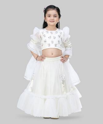 White embroidered lehenga set 1