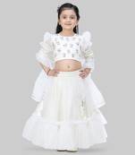 White embroidered lehenga set