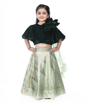 Bottle green lehenga set 1