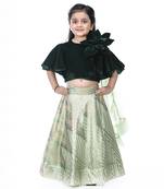 Bottle green lehenga set