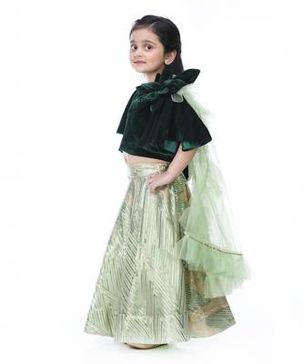 Bottle green lehenga set 2