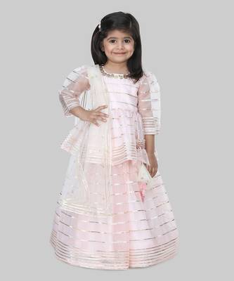 Baby pink embroidered lehenga set 1