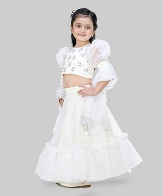 White embroidered lehenga set 3