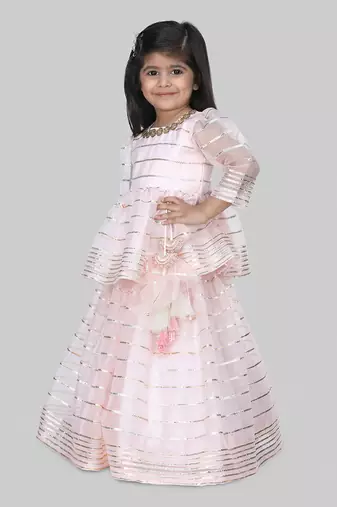 Baby pink embroidered lehenga set