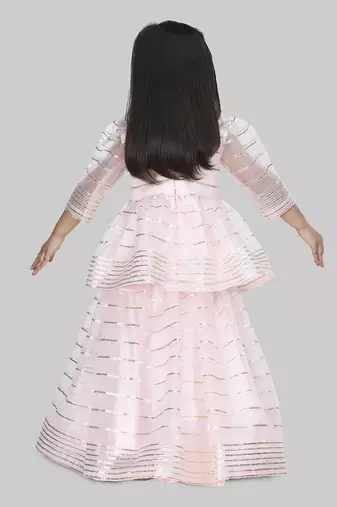 Baby pink embroidered lehenga set