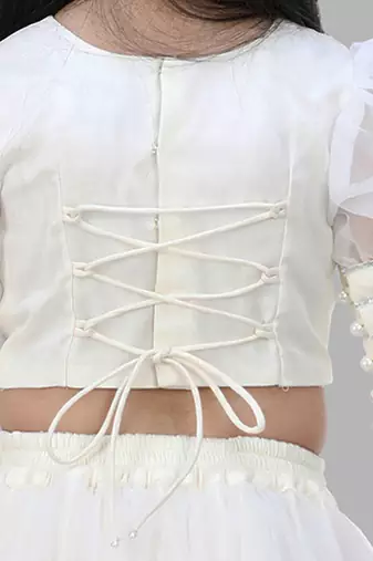 White embroidered lehenga set