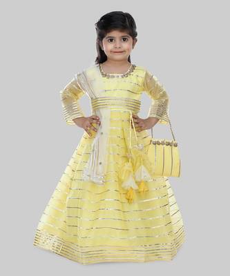 Yellow embroidered lehenga set 1