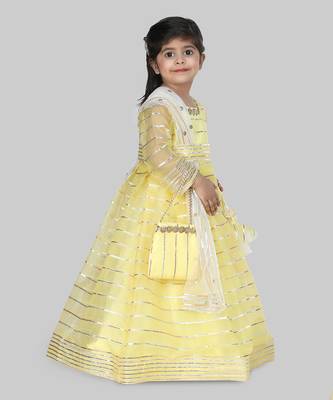 Yellow embroidered lehenga set 2