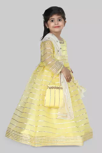 Yellow embroidered lehenga set