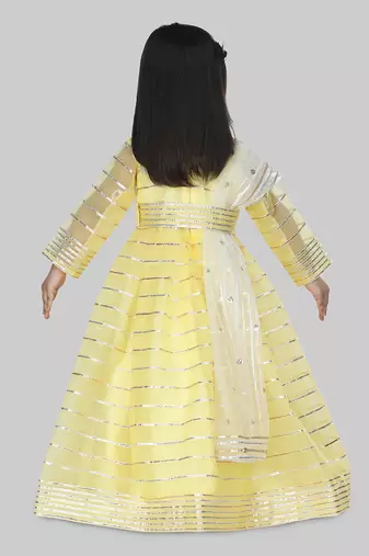Yellow embroidered lehenga set