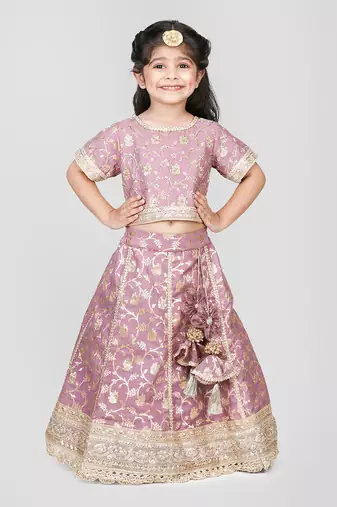 Lilac embroidered lehenga set
