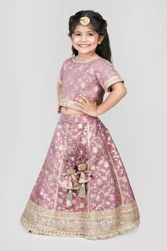Lilac embroidered lehenga set