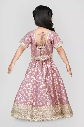 Lilac embroidered lehenga set
