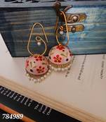Gold hand painted jhumkis