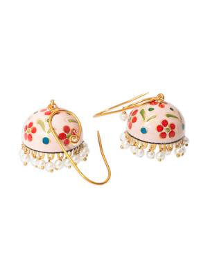 Gold hand painted jhumkis 3