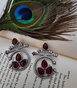 Silver toned german silver round shaped stud