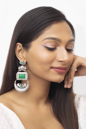 German silver dangler earring