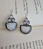 Silver plated half drop earring