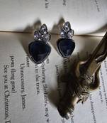 Silver plated blue trangle drop earring