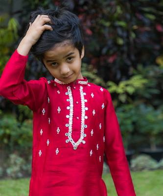 Red kurta pyjama set 3