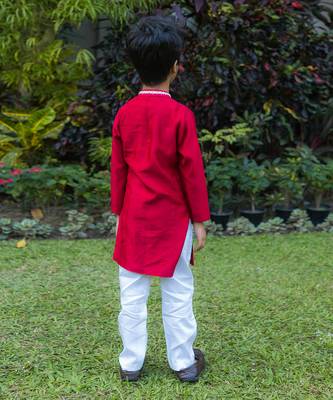 Red kurta pyjama set 4