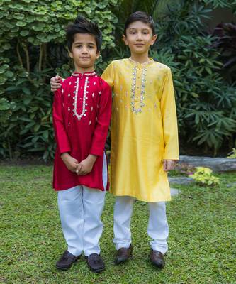 Red kurta pyjama set 5