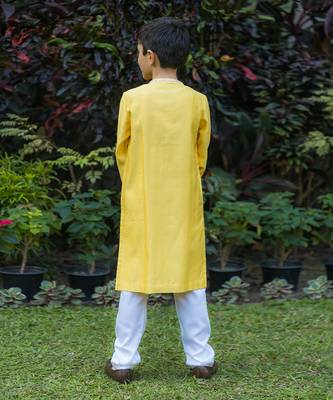 Soft yellow kurta pyjama set 3