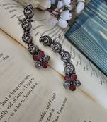 German silver pink stone ear cuff