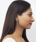 Silver plated plant earring