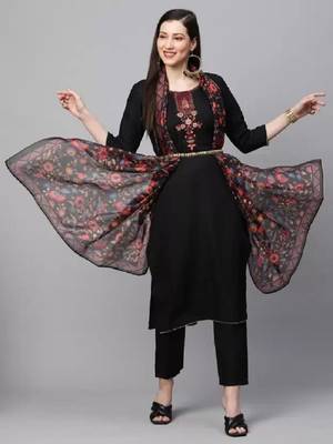 Flute fashion rayon kurta pant with dupata sets 3