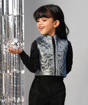 Glam up party grey shimmer jacket 5