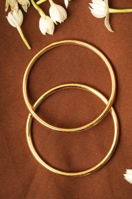 Plain Gold Plated Bangles Set Of 2 2