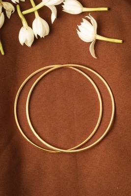 Plain Gold Plated Bangles Set Of 2 3