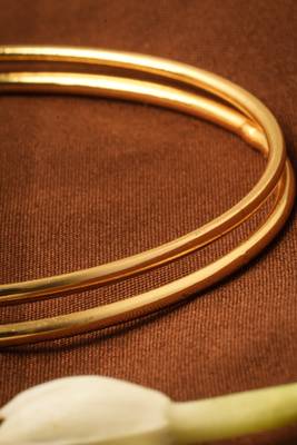 Plain Gold Plated Bangles Set Of 2 4