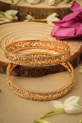Set of 2 Bangles and Bracelets with American Diamonds 7