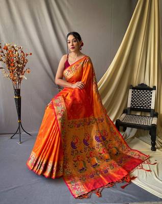 Pure Paithani Silk Blend Saree  3