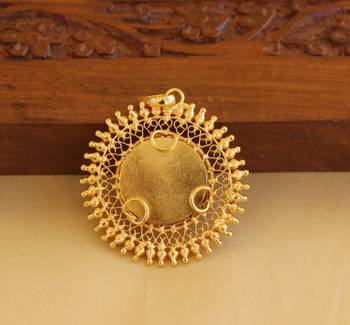 Kerala style gold platted lakshmi palakka pendant 2
